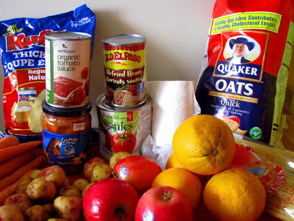 Volunteering at a food bank helps others to receive healthy food.